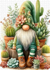 Succulent Garden Gnome Jigsaw Puzzle 1000 Pieces